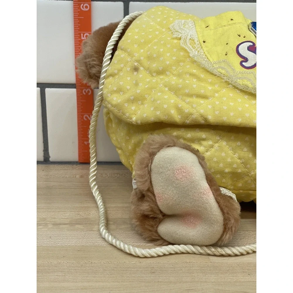 Vintage Galoob Sweet‎ Secrets Purse Pal Yellow Dog Puppy Toy Dress Up Bag 90s